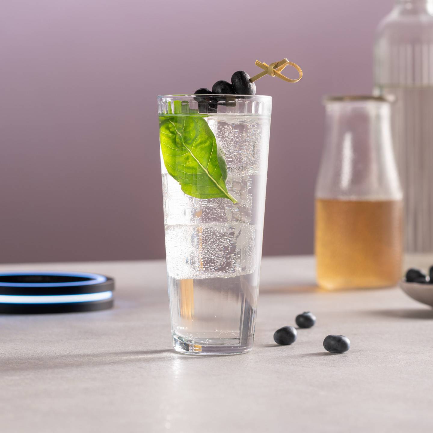 Blueberry Basil Fizz