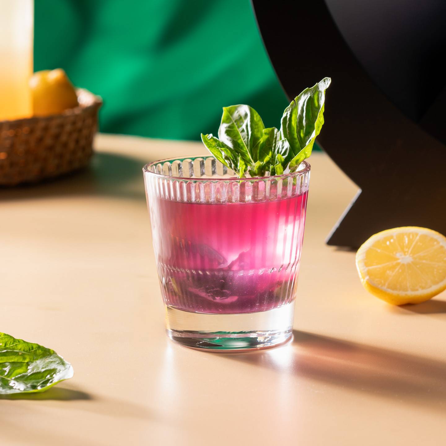 Basil Berry Bourbon Smash